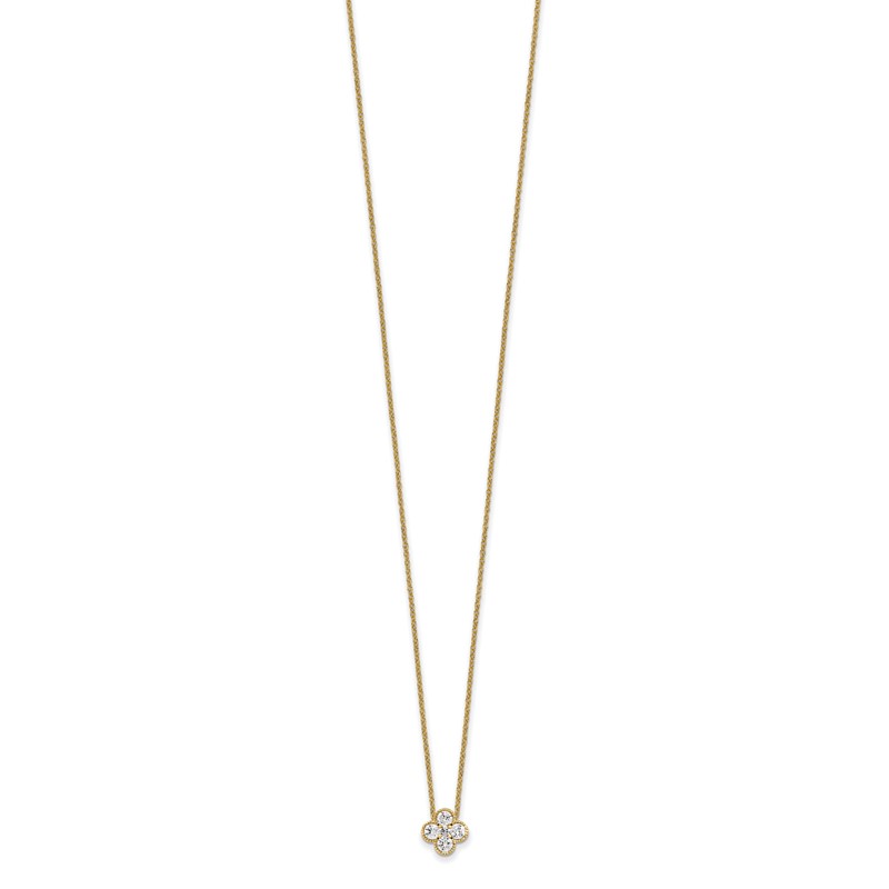 True Origin 14k 1/2 carat Lab Grown Diamond VS DEF 18 inch Bloom Floral Pendant Necklace