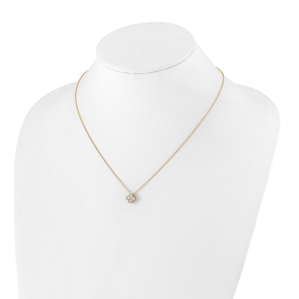 True Origin 14k 1/2 carat Lab Grown Diamond VS DEF 18 inch Bloom Floral Pendant Necklace (PM6346-050-YLD)