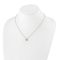 True Origin 14K Yellow Gold 0.50 Carat Lab Grown Diamond VS+ F+ Complete Bloom Floral Necklace, 18" view 4