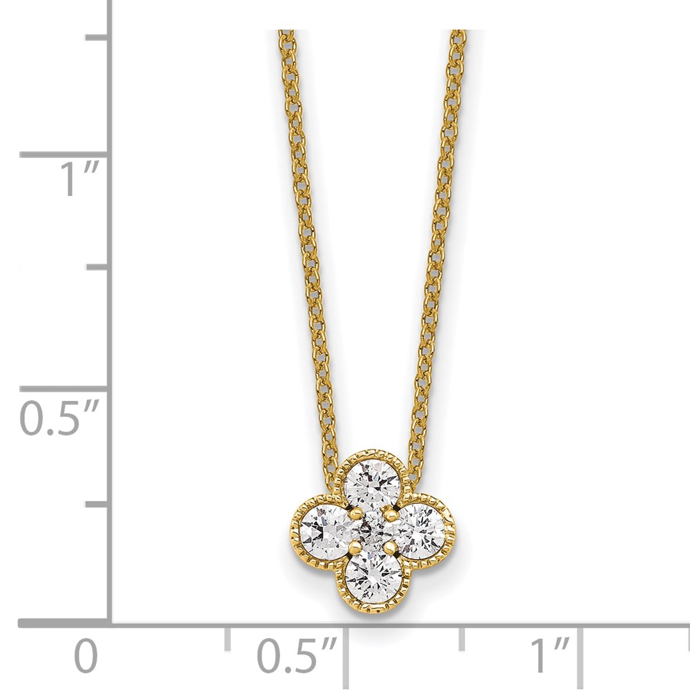 True Origin 14k 1/2 carat Lab Grown Diamond VS DEF 18 inch Bloom Floral Pendant Necklace (PM6346-050-YLD)