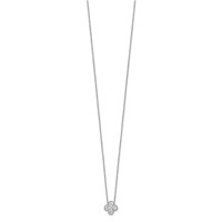 True Origin 14K White Gold 0.75 Carat Lab Grown Diamond VS+ F+ Complete Bloom Floral Necklace, 18" view 2