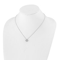 True Origin 14K White Gold 0.75 Carat Lab Grown Diamond VS+ F+ Complete Bloom Floral Necklace, 18" view 4