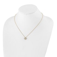 True Origin 14K Yellow Gold 0.75 Carat Lab Grown Diamond VS+ F+ Complete Bloom Floral Necklace, 18" view 4