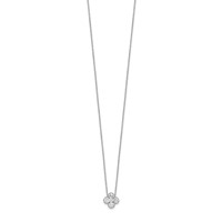 True Origin 14K White Gold 1 Carat Lab Grown Diamond VS+ F+ Complete Bloom Floral Necklace, 18" view 2