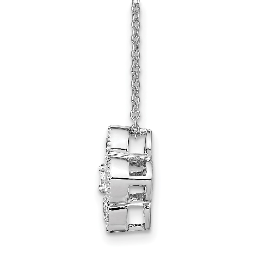 True Origin 14k White Gold 1 carat Lab Grown Diamond VS DEF 18 inch Bloom Floral Pendant Necklace (PM6346-100-WLD)