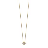 True Origin 14K Yellow Gold 1 Carat Lab Grown Diamond VS+ F+ Complete Bloom Floral Necklace, 18" view 2