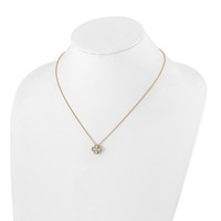 True Origin 14K Yellow Gold 1 Carat Lab Grown Diamond VS+ F+ Complete Bloom Floral Necklace, 18" view 4