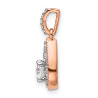 14K Rose Gold 0.50 Carat Lab Grown Diamond VS SI+ G+ Complete Teardrop Dangle Pendant view 2