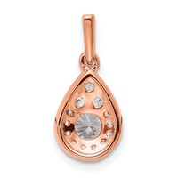 14K Rose Gold 0.50 Carat Lab Grown Diamond VS SI+ G+ Complete Teardrop Dangle Pendant view 3