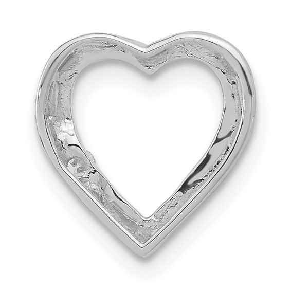 Sterling Silver Polished Diamond Heart Chain Slide