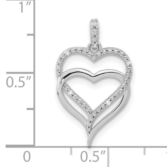  Diamond Double Heart Pendants