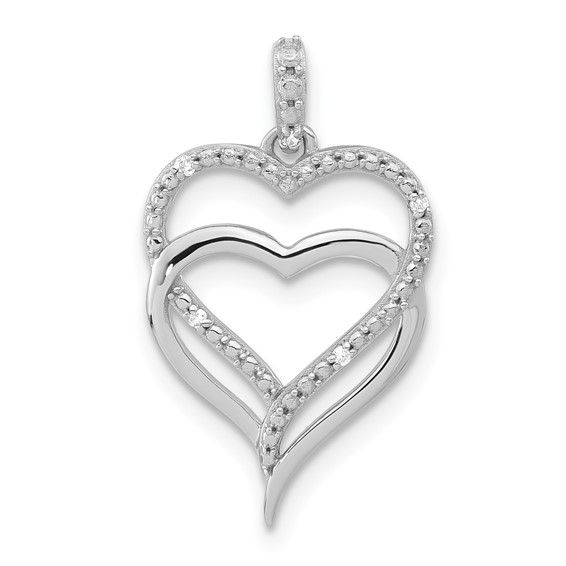  Diamond Double Heart Pendants
