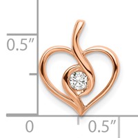 14K Rose Gold 0.10 Carat Lab Grown Diamond VS SI+ G+ Complete Bezel Open Heart Pendant view 4