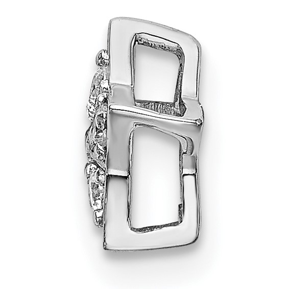 14k White Gold 1/10 carat Diamond Star Chain Slide Pendant