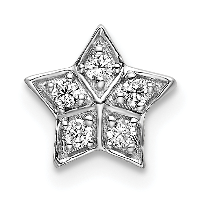 14k White Gold Diamond Star Chain Slide Pendant (PM6608-010-WA)