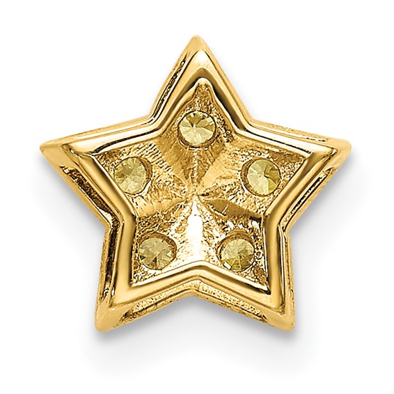 14k Yellow Sapphire Star Chain Slide Pendant