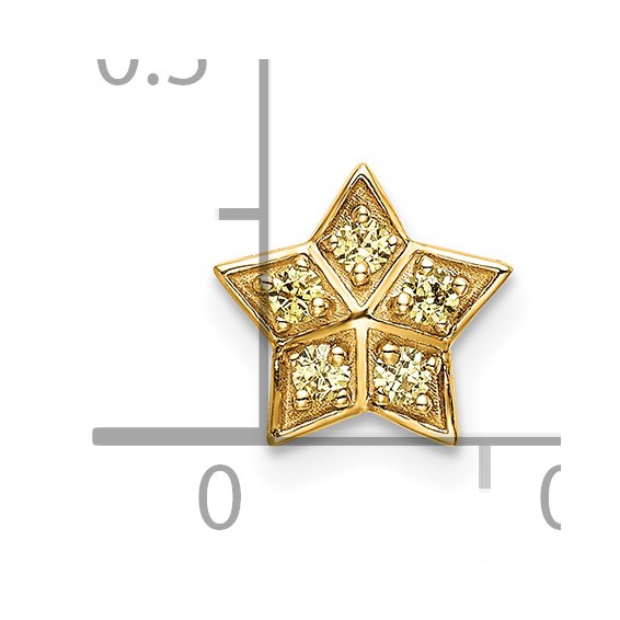 14k Yellow Sapphire Star Chain Slide Pendant