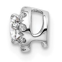 14K White Gold 0.25 Carat Lab Grown Diamond VS SI+ G+ Round Halo Chain Slide Pendant view 2