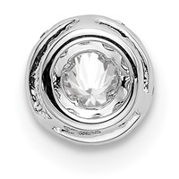 14K White Gold 0.25 Carat Lab Grown Diamond VS SI+ G+ Round Halo Chain Slide Pendant view 3