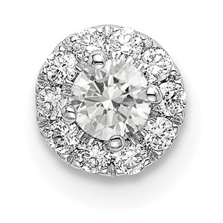 14kw Lab Grown Diamond Round Halo Pendant