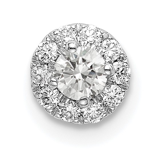 14kw Lab Grown Diamond Round Halo Pendant