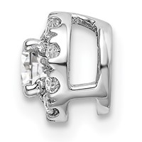 14K White Gold 0.33 Carat Lab Grown Diamond VS SI+ G+ Round Halo Chain Slide Pendant view 2