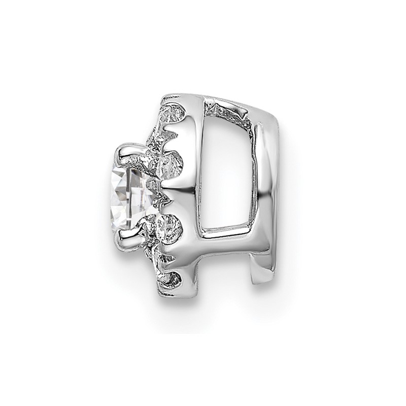 14k White Gold 1/3 carat Lab Grown Diamond VS/SI+ G+ Round Halo Chain Slide Pendant