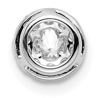 14K White Gold 0.33 Carat Lab Grown Diamond VS SI+ G+ Round Halo Chain Slide Pendant view 3