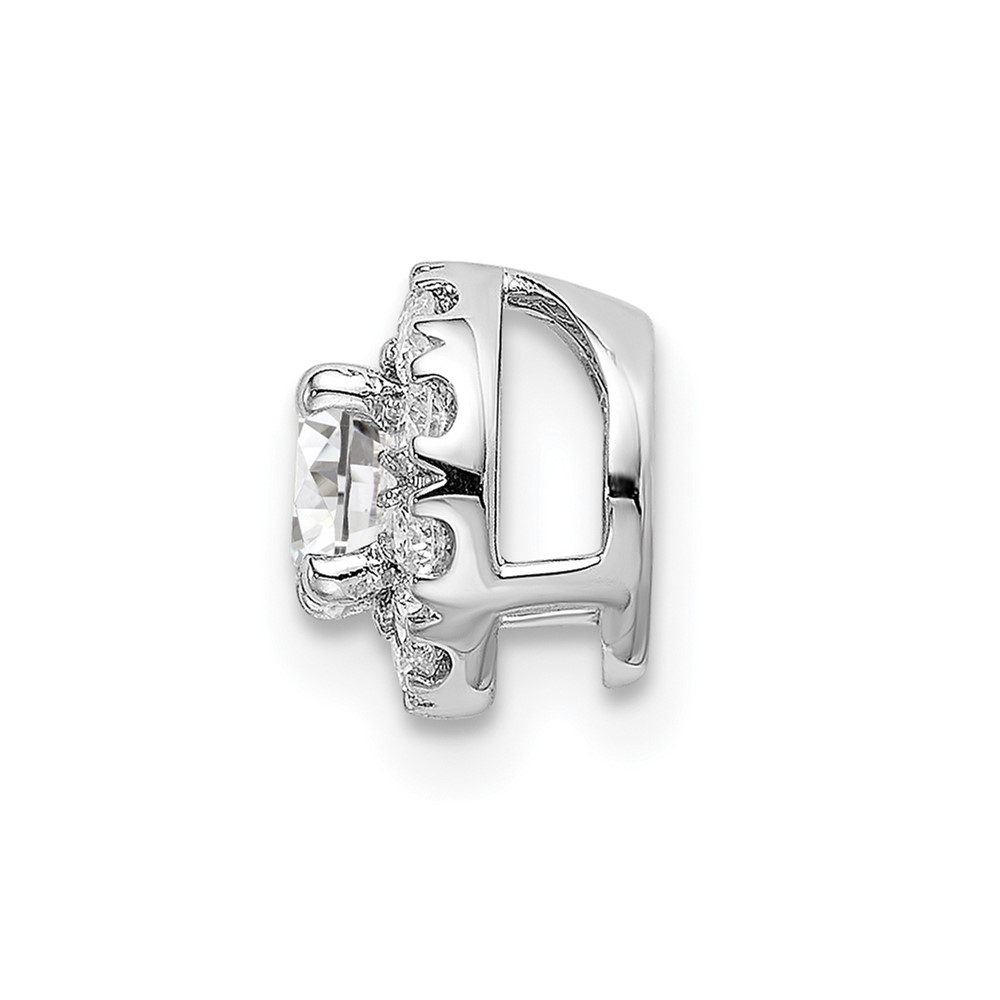 14k White Gold 1/2 carat Lab Grown Diamond VS/SI+ G+ Round Halo Chain Slide Pendant (PM6635-050-WLG)