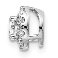 14K White Gold 0.50 Carat Lab Grown Diamond VS SI+ G+ Round Halo Chain Slide Pendant view 2