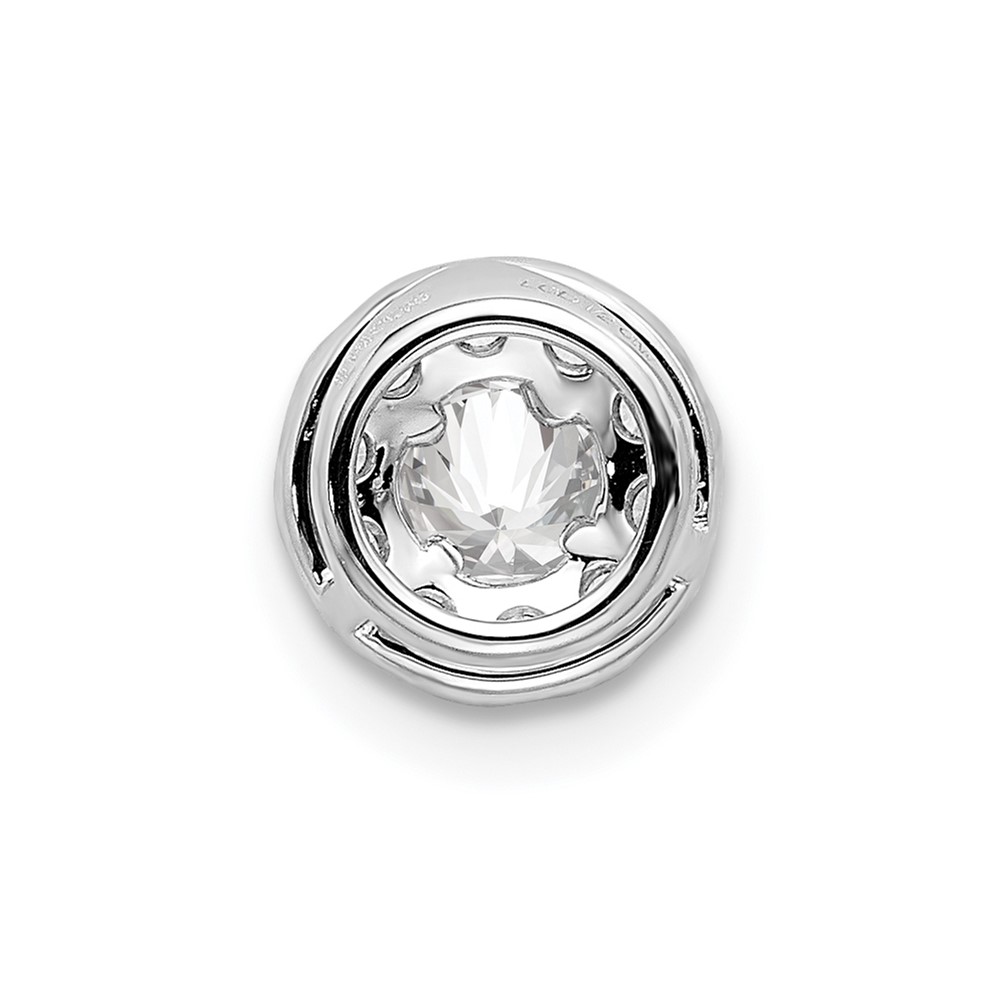 14k White Gold 1/2 carat Lab Grown Diamond VS/SI+ G+ Round Halo Chain Slide Pendant (PM6635-050-WLG)