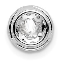 14K White Gold 0.50 Carat Lab Grown Diamond VS SI+ G+ Round Halo Chain Slide Pendant view 3