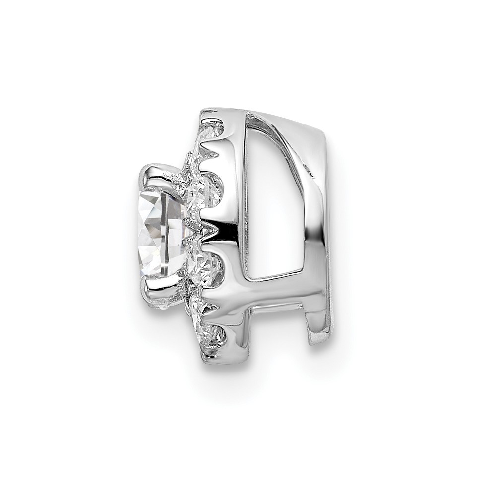 14k White Gold 3/4 carat Lab Grown Diamond VS/SI+ G+ Round Halo Chain Slide Pendant (PM6635-075-WLG)
