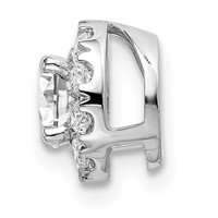 14K White Gold 0.75 Carat Lab Grown Diamond VS SI+ G+ Round Halo Chain Slide Pendant view 2