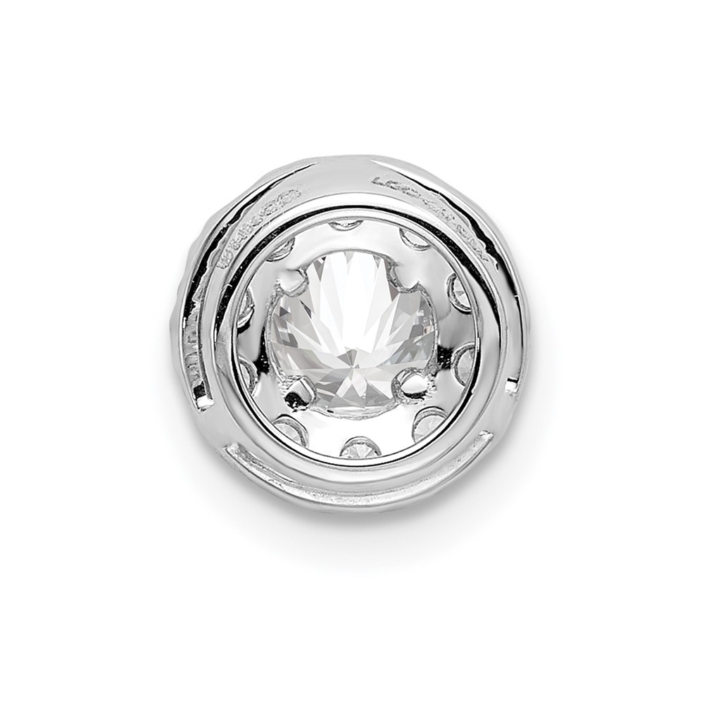 14k White Gold 3/4 carat Lab Grown Diamond VS/SI+ G+ Round Halo Chain Slide Pendant (PM6635-075-WLG)