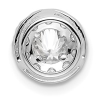 14K White Gold 0.75 Carat Lab Grown Diamond VS SI+ G+ Round Halo Chain Slide Pendant view 3