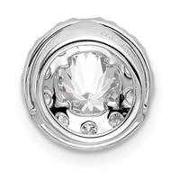 14K White Gold 1 Carat Lab Grown Diamond VS SI+ G+ Round Halo Chain Slide Pendant view 3