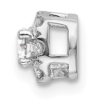 14K White Gold 0.25 Carat Lab Grown Diamond VS SI+ G+ Complete Cushion Halo Chain Slide Pendant view 2
