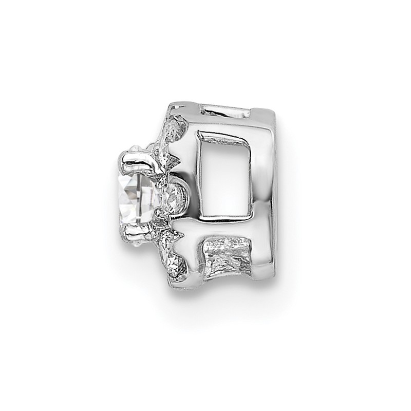 14k White Gold 1/4 carat Lab Grown Diamond VS/SI+ G+ Complete Cushion Halo Chain Slide Pendant