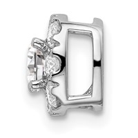 14K White Gold 0.50 Carat Lab Grown Diamond VS SI+ G+ Complete Cushion Halo Chain Slide Pendant view 2