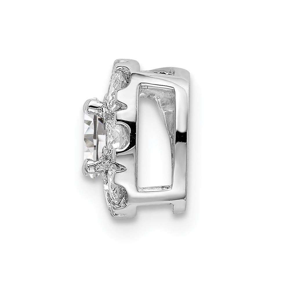 14k White Gold 3/4 carat Lab Grown Diamond VS/SI+ G+ Complete Cushion Halo Chain Slide Pendant (PM6636-075-WLG)