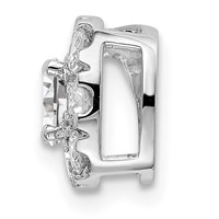 14K White Gold 0.75 Carat Lab Grown Diamond VS SI+ G+ Complete Cushion Halo Chain Slide Pendant view 2