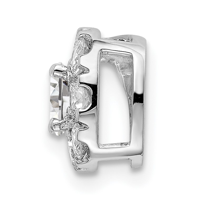 14k White Gold 3/4 carat Lab Grown Diamond VS/SI+ G+ Complete Cushion Halo Chain Slide Pendant