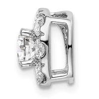 14K White Gold 1 Carat Lab Grown Diamond VS SI+ G+ Complete Cushion Halo Chain Slide Pendant view 2