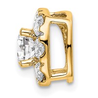 14K Yellow Gold 1 Carat Lab Grown Diamond VS SI+ G+ Complete Cushion Halo Chain Slide Pendant view 2
