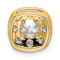 14K Yellow Gold 1 Carat Lab Grown Diamond VS SI+ G+ Complete Cushion Halo Chain Slide Pendant view 3