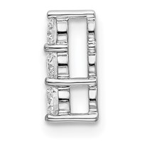 14K White Gold 0.25 Carat Lab Grown Diamond VS SI+ G+ Three Stone Chain Slide Pendant view 2