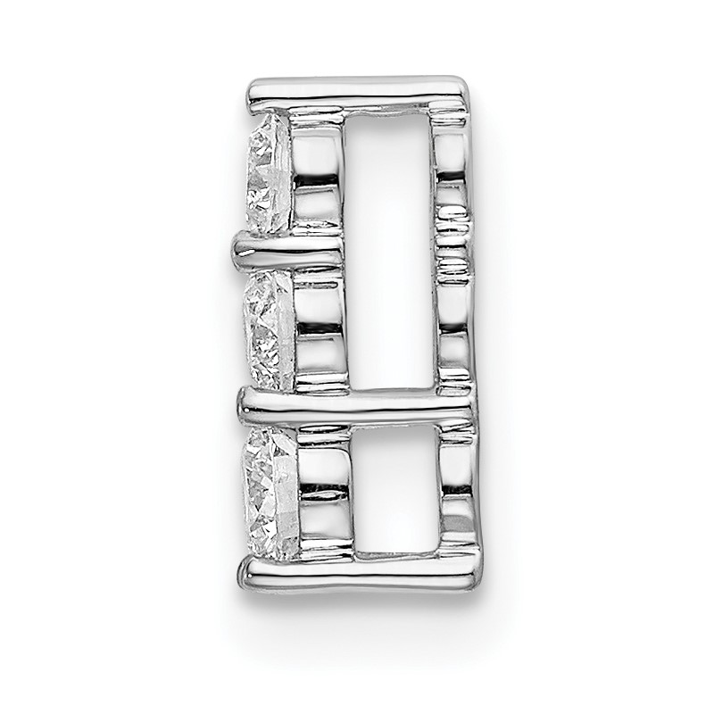 14k White Gold 1/4 carat Lab Grown Diamond VS/SI+ G+ Three Stone Chain Slide Pendant