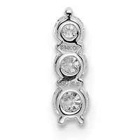 14K White Gold 0.25 Carat Lab Grown Diamond VS SI+ G+ Three Stone Chain Slide Pendant view 3