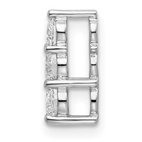 14K White Gold 0.33 Carat Lab Grown Diamond VS SI+ G+ Three Stone Chain Slide Pendant view 2